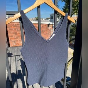 Aritzia Navy Sculpt Knit Tank Top Size M